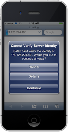 iOS Certifiate Warning