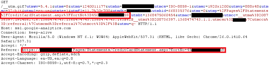 Request to google analytics